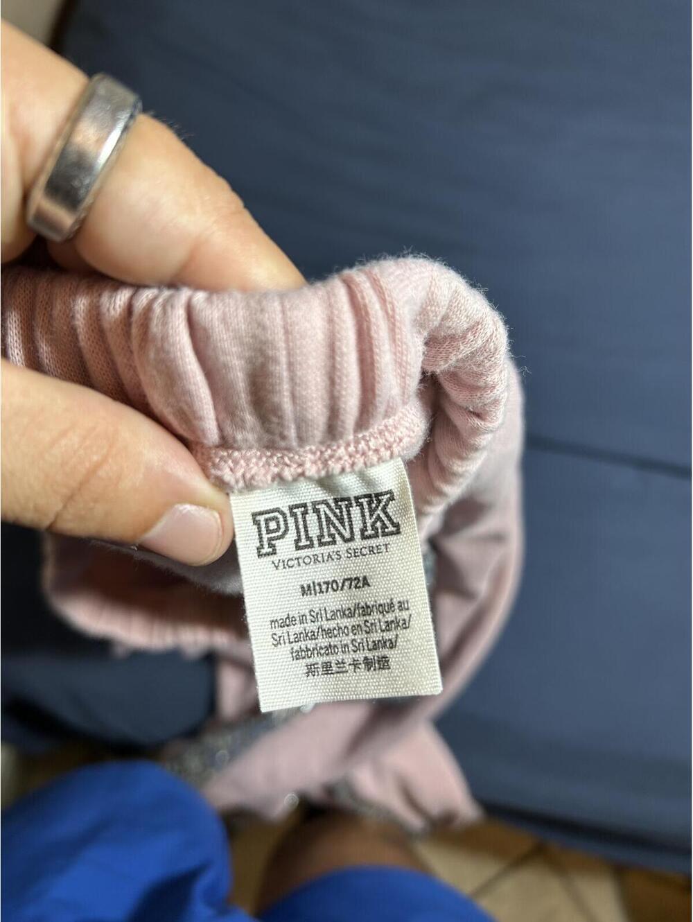 PINK Victoria's Secret Light Pink Sequin Side Stripe Jogger Sweatpants Size M - Picture 4 of 4